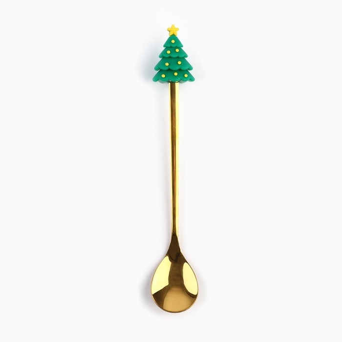 Ложка новогодняя с резиновым доп.элементом &laquo;Новый год: Ярких моментов&raquo;, 3,5 х 16 см