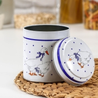 Банка для сыпучих продуктов &laquo;Гуси&raquo;, 800 мл, круглая