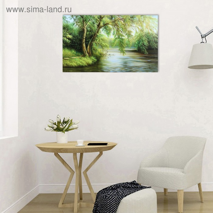 Картина на холсте "Склонившись над рекой" 60*100 см