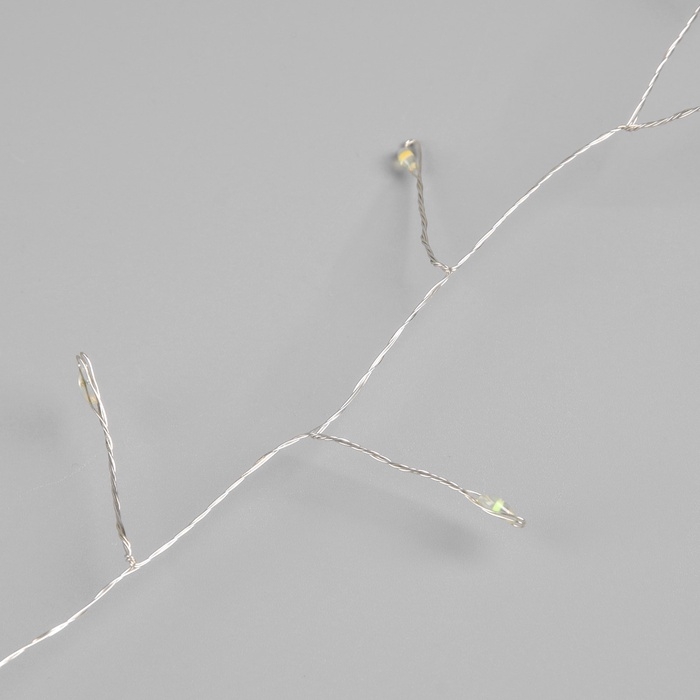 Гирлянда &laquo;Мишура&raquo; 20 м роса, IP44, серебристая нить, 600 LED, 8 режимов, свечение мульти, 18 В