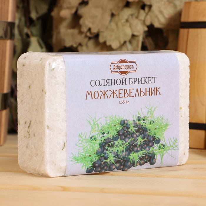 Соляной брикет "Можжевельник", 1,35 кг "Добропаровъ"