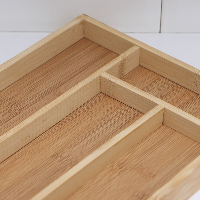 Сушилка для столовых приборов Доляна &laquo;Бамбуковый лес&raquo;, 33,5&times;22&times;3 см, 4 ячейки