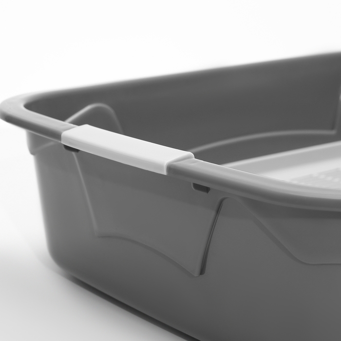 Туалет с бортом с сеткой,  45х34х15 см, серый
