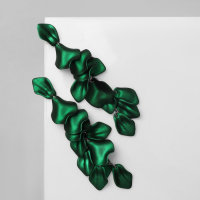 Серьги ассорти &laquo;Ветер&raquo; грация, цвет зелёный в золоте