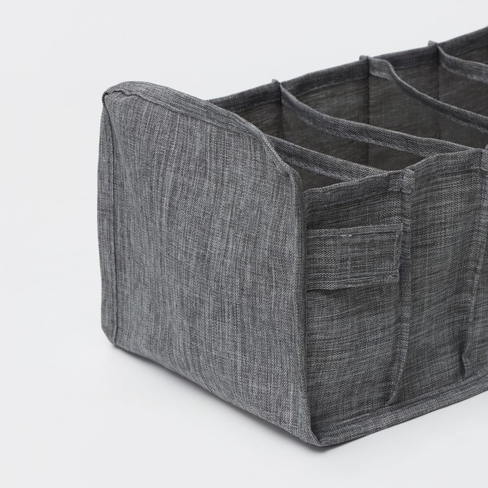 Органайзер для хранения белья Доляна, 7 ячеек, 35&times;15&times;13 см, цвет серый