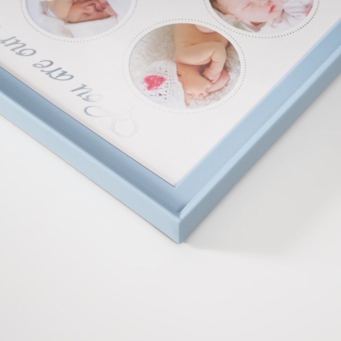 Фоторамка пластик на 6 фото 6х6 см "Маленький ангел" голубая 2х38х20 см