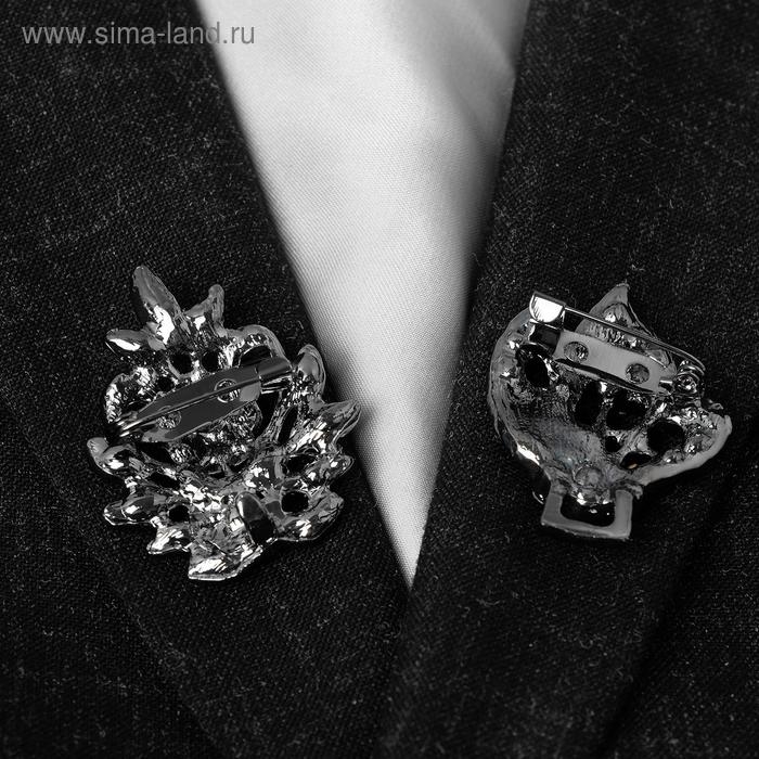 Зажим для кардигана &laquo;Асимметрия&raquo;, цвет серый в сером металле