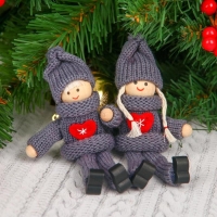 Игрушка - подвеска &laquo;Куколка в костюме&raquo;, цвет серый , МИКС