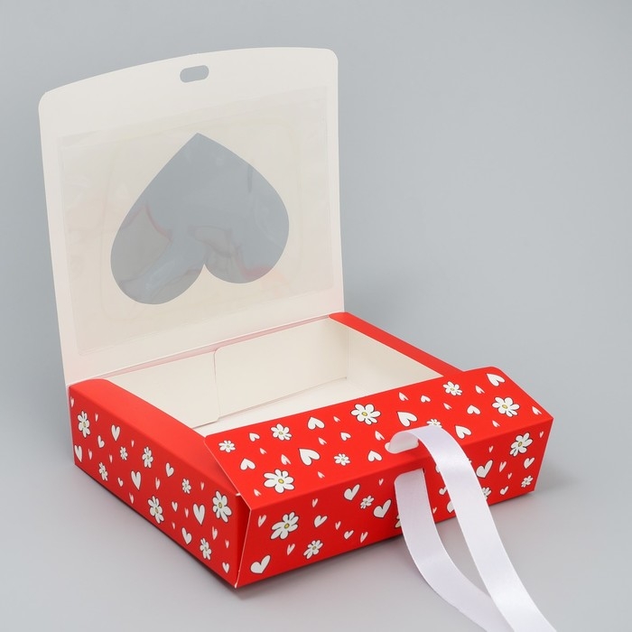 Коробка-фоторамка подарочная складная, упаковка, &laquo;Ты в моём сердечке&raquo;, 20 х 18 х 5 см