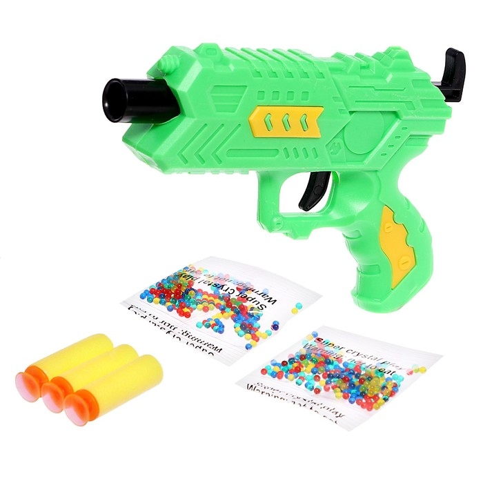 Бластер &laquo;Сверчёк&raquo;, стреляет мягкими и гидрогелевыми пулями, цвет МИКС
