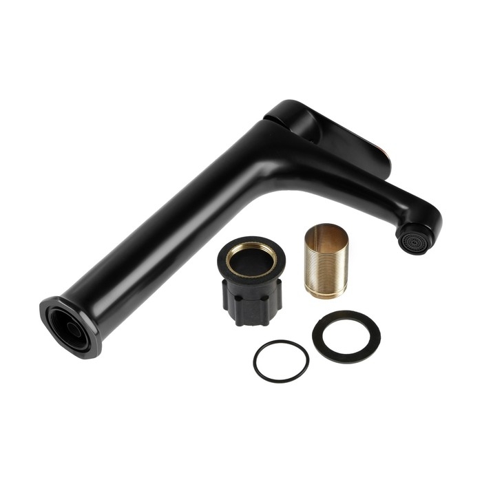 Смеситель для раковины ZEIN Z3800, однорычажный, высота излива 22 см, картридж 35 мм, черный