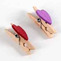 Набор прищепок в деревянной коробке &laquo;Сердечки&raquo; набор 50 шт.