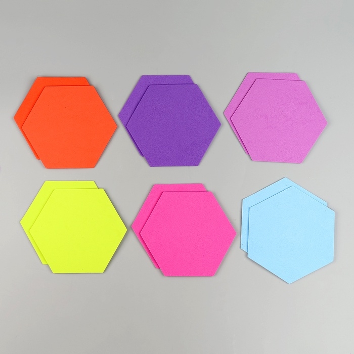 Набор фигурок из EVA "Шестиугольник", 12 шт, цвет МИКС