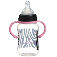 Бутылочка для кормления, широкое горло, средний поток от 3 мес., 270 мл., &laquo;Зебра&raquo;, M&B