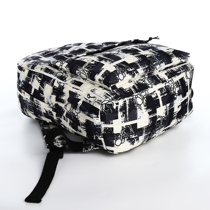 Рюкзак школьный из текстиля на молнии, 3 кармана, цвет чёрный