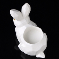 Подсвечник "Заяц геометрический" 8х7х5 см, белый