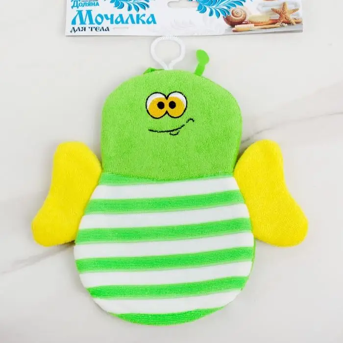 Мочалка-варежка детская для купания Доляна &laquo;Пчёлка&raquo;, цвет МИКС