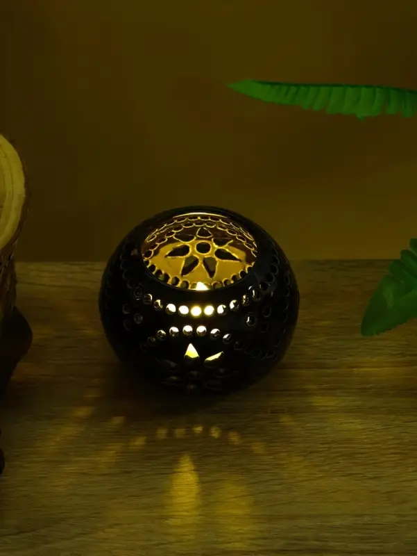 Аромалампа &laquo;Шар&raquo;, 9&times;9&times;8 см, керамика, тёмно-коричневая