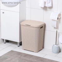 Корзина бельевая с крышкой &laquo;Ротанг&raquo;, 40 л, 37&times;29,5&times;48 см, цвет латте