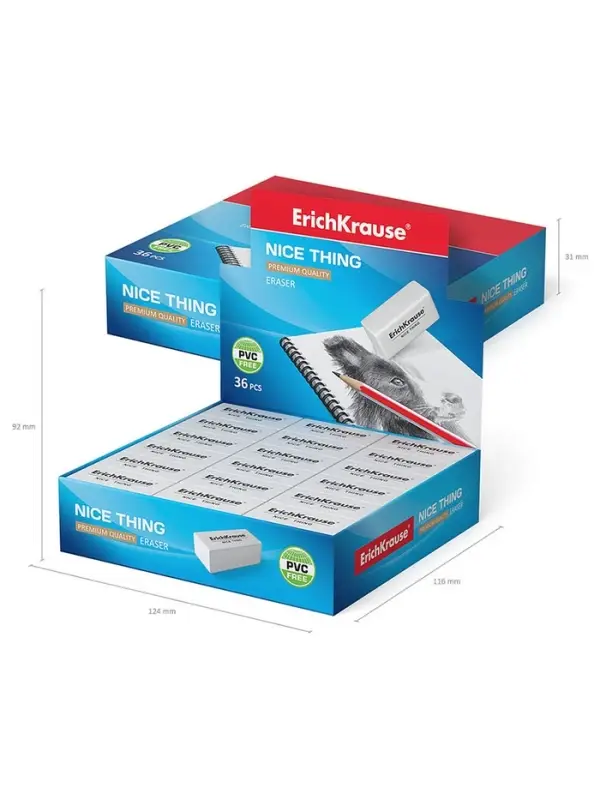 Ластик Erich Krause, Nice Thing, 40 х 19 х 15 мм, средней жёсткости, гипоаллергенный