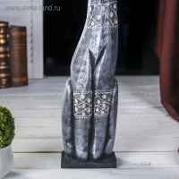 Сувенир дерево "Кошка металик с узором" 8х14х50 см