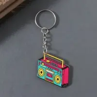 Брелок акрил двусторонний "Магнитофон" 4,1х3х0,2 см