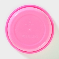 Ланч - боксы Доляна &laquo;Горошек&raquo;, набор 3 шт: 300/600/900 мл, круглые, цвет розовый