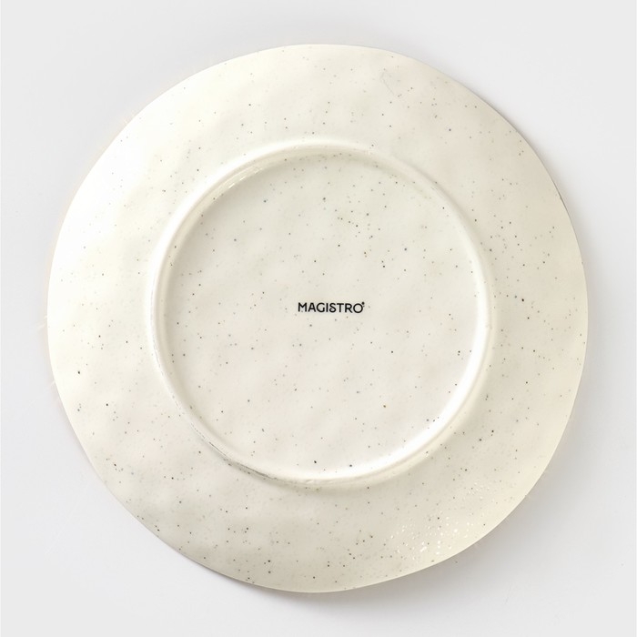 Тарелка фарфоровая десертная Magistro Poursephona, d=21 см, цвет бежевый