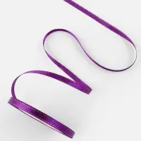 Лента атласная, с золотым люрексом, 6 мм, 23&plusmn;1 м, фиолетовая №35