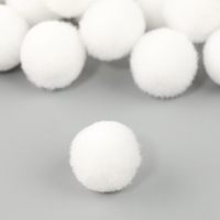 Набор текстильных деталей для декора &laquo;Бомбошки&raquo; 100 шт. набор, размер 1 шт. 1,2 см, цвет белый