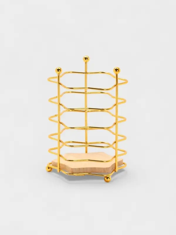 Сушилка для столовых приборов "Старлайт" 11*11*15,5 см, цвет золотой