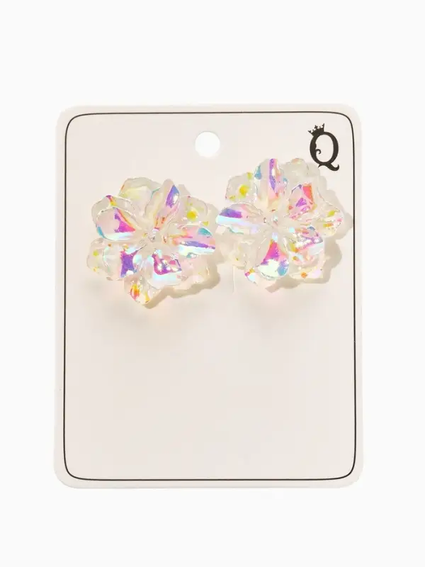 Серьги "Цветок жасмина", цвет белый радужный