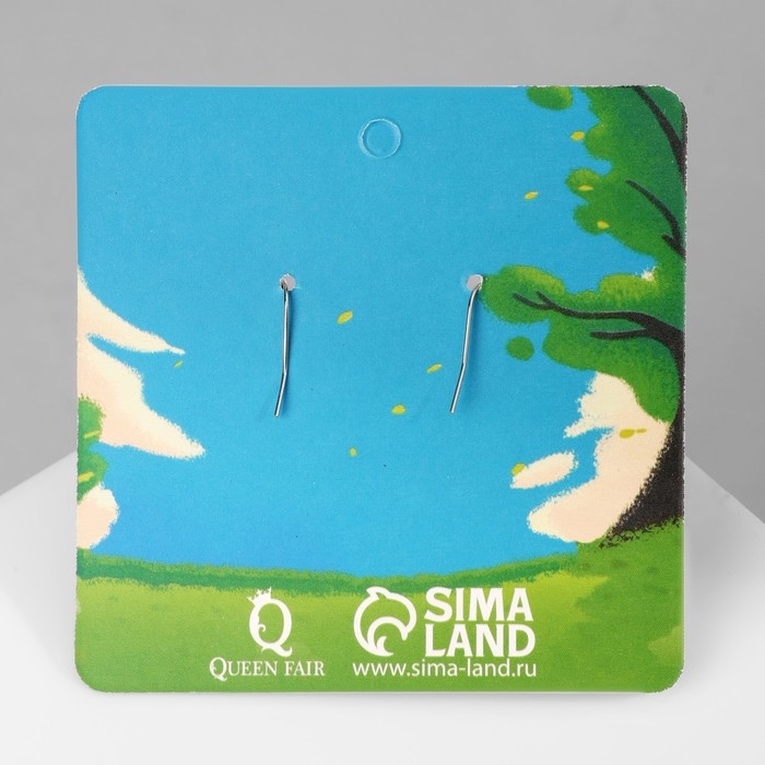 Серьги ассорти &laquo;Радость&raquo; гуси в шапках, цветные в серебре