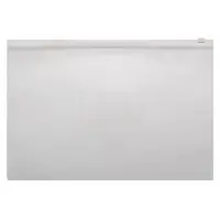 Папка-конверт на ZIP молнии А4, 150 мкм, Calligrata, карман для визитки, белая молния