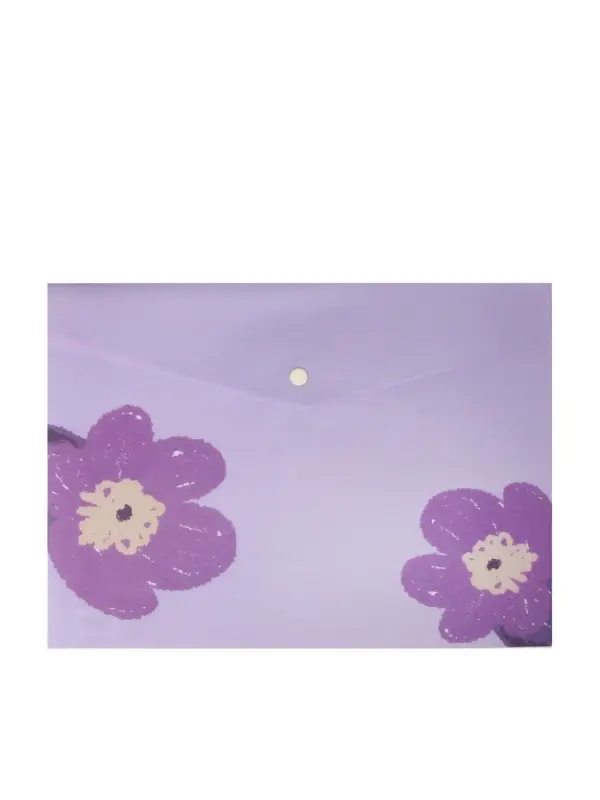 Папка-конверт на кнопке формат А4 180мкр блестящая МИКС Сиреневый стиль  (штрихкод на штуке)   10843