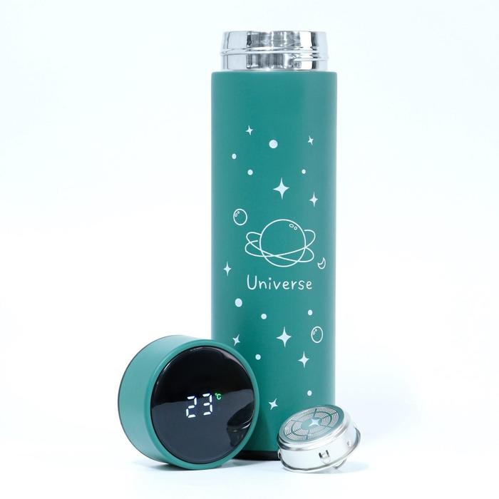 Термос, 500 мл, Basic "Вселенная", с ситечком, с датчиком температуры, сохраняет тепло 10 ч