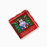 Коробка для кондитерских изделий с пластиковой крышкой &laquo;Счастья в Новом году&raquo;, 10.5 х 10.5 х 3 см