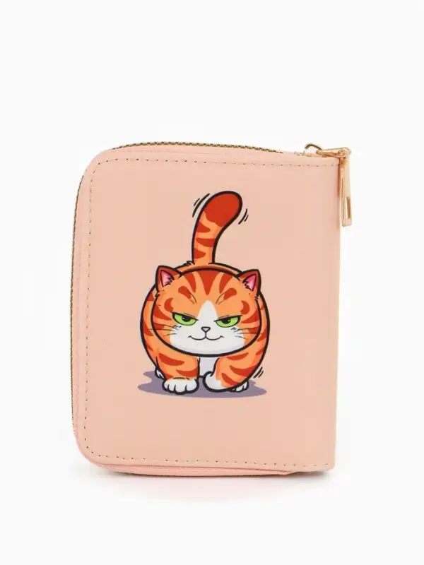 Кошелек дет 07-01-01 Июнь2543 кот, 8,52,510,5 см, 2 отд+отд/молн, д/карт, оранжевый
