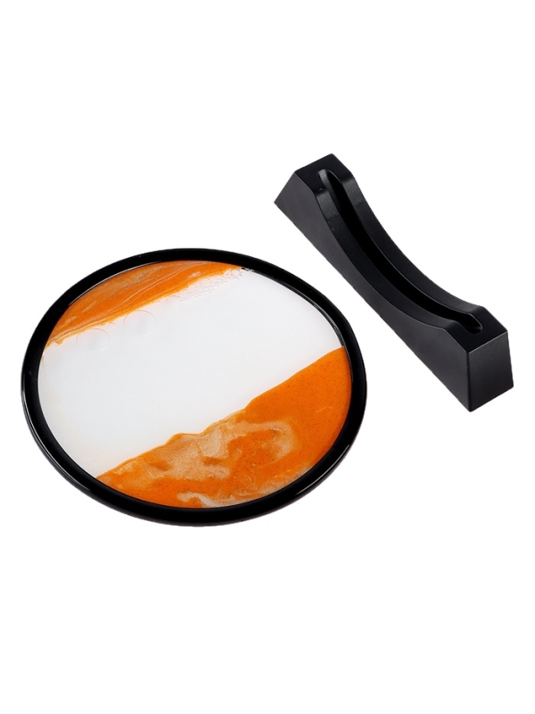 Песочные часы-картина, d-26 см, антистресс, песок оранжевый