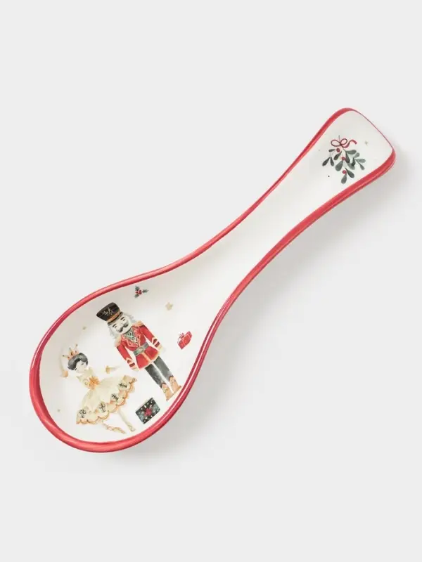 Подставка под ложку новогодняя Доляна &laquo;Щелкунчик&raquo;, 22.3&times;7.1&times;2.5 см, доломит, белая