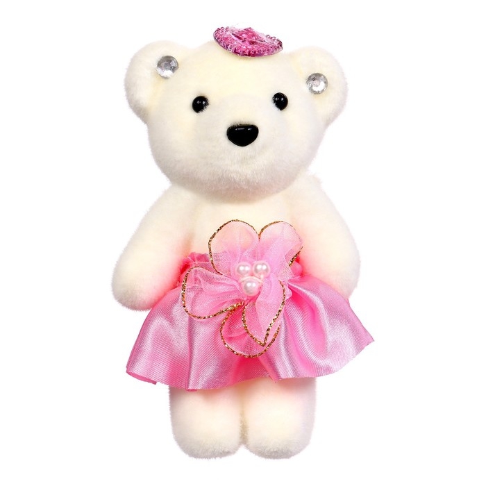 Игрушка из пенопласта &laquo;Мишка в юбочке&raquo;, на ушках камушки, цвета МИКС