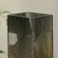 Ваза стекло настольная "Джойс" 30х10 см, серый