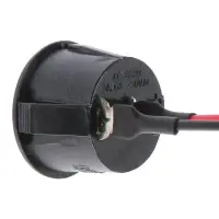 Выключатель клавишный с фиксацией, d=2 см, провод 10 см, красный