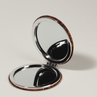 Зеркало складное &laquo;Орнамент&raquo;, d = 7,2 см, с увеличением, цвет коричневый