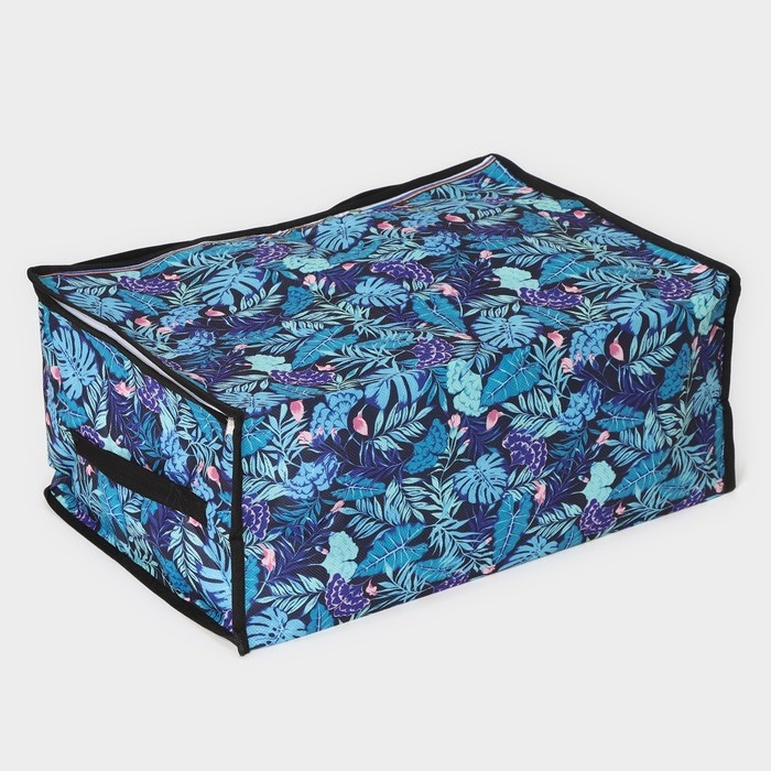 Кофр для хранения вещей &laquo;Тропики&raquo;, 45&times;30&times;20 см, цвет синий