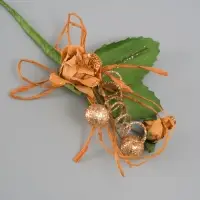 Букет декоративный "Розочка" с блеском, 5х9 см, бежевый