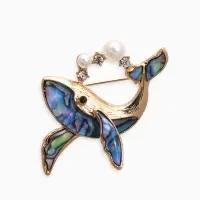 Брошь &laquo;Кит галиотис&raquo;, зелёная в золоте