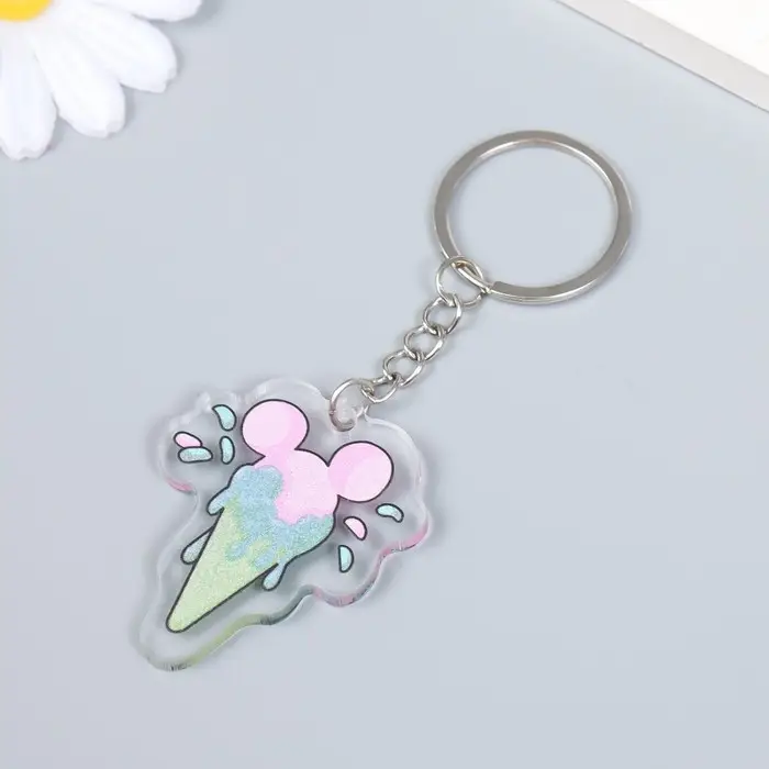 Брелок акрил "Мороженое в рожке/Бутыль" МИКС 3,8х5,2 см