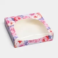 Кондитерская упаковка, коробка с PVC окном, &laquo;Пончики&raquo;, 20 х 20 х 5 см