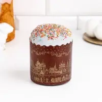 Форма для кулича бумажная Деко-про &laquo;Храм золотой&raquo;, 9&times;9 см, коричневая